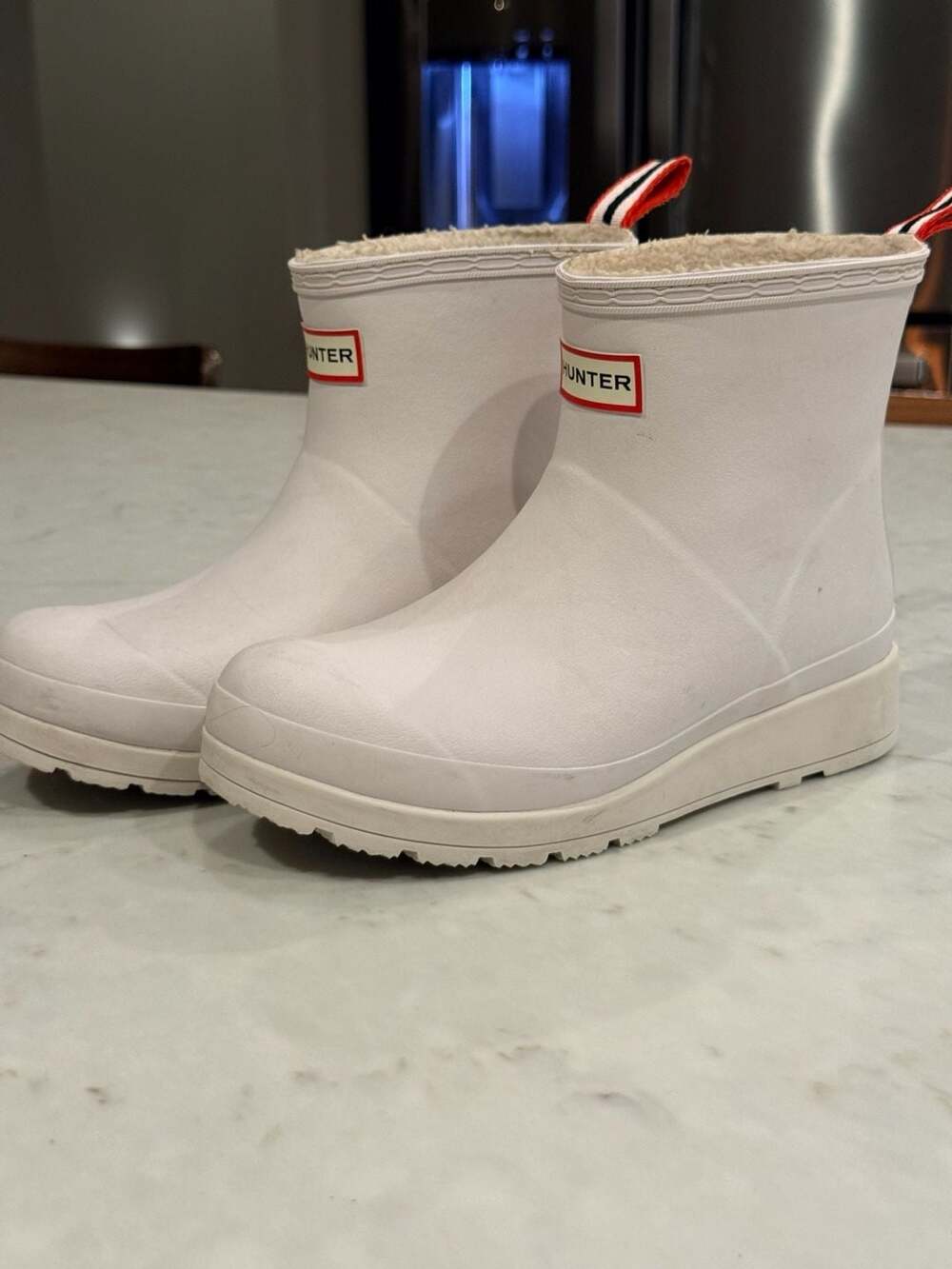 Hunter Women's Play Short Faux-Fur Lined Rain Boots US6 - Picture 2 of 7